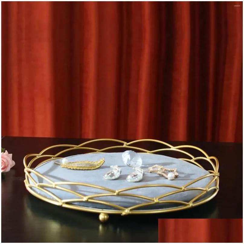 Jewelry Pouches Holder Tray Organizer With Golden Edged For Earring Necklace Bracelet Home Decor Wedding Gift