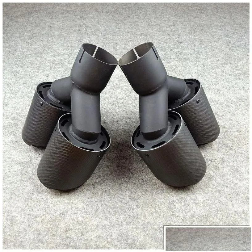 Muffler Two Pcs Akrapovic Dual Exhaust Tips Carbon Fiber Add Black Stainless Steel Exhausts End Pipes Drop Delivery Mobiles Motorcyc