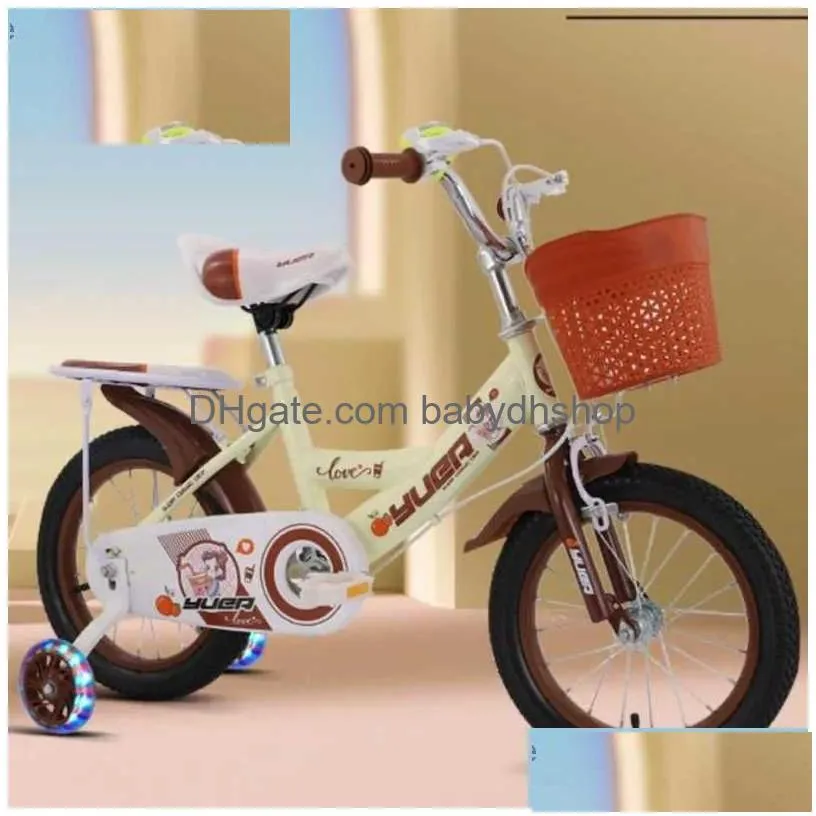 bikes ride-ons childrens bicycle with auxiliary wheels with basket high carbon steel frame 12/14/16/18/20 inch bike for 2 to 10 years old kids