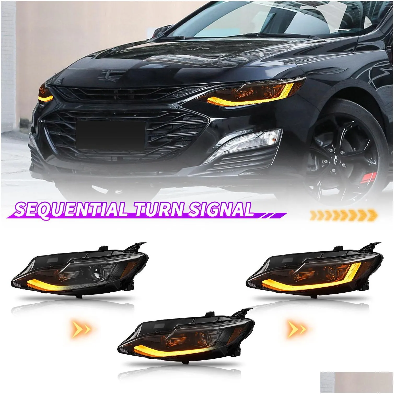 For Chevrolet Malibu XL 20 19-20 22 LED Auto Headlight Assembly Upgrade Dynamic Turning Signal Lamp