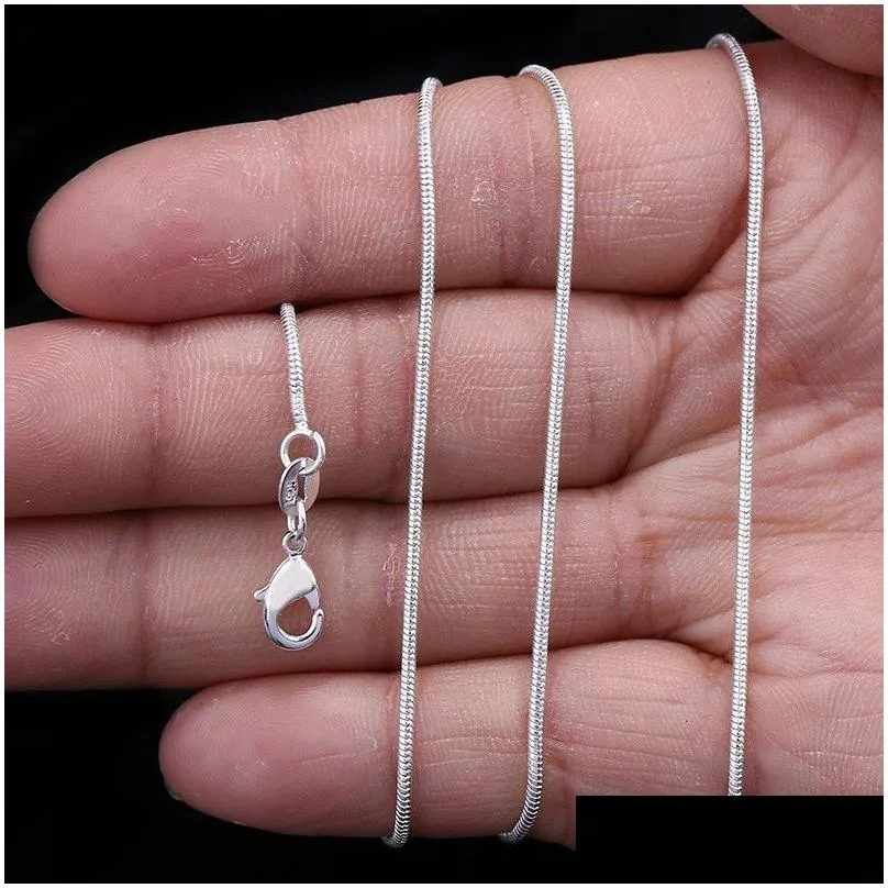 8 sizes snake fine 925 sterling silver italy necklace chains with lobster clasps link for charms pendant wedding party trendy jewelry