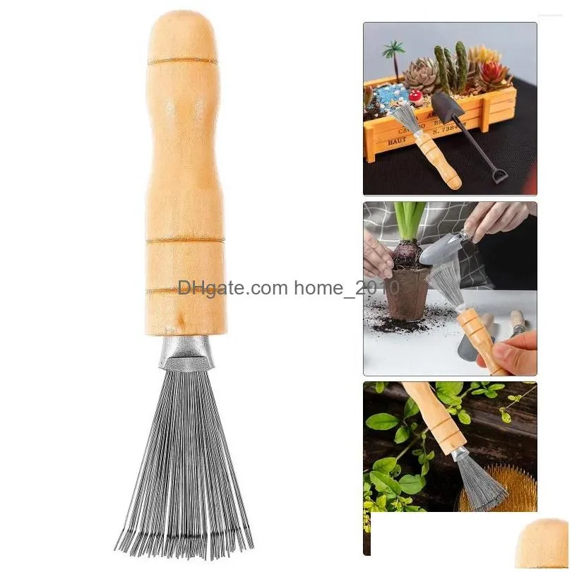 decorative flowers flower arrangement cleaner arranging tool stainless steel rake wooden handle cleaning