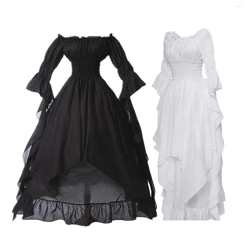 Casual Dresses Vintage Victorian Medieval Dress Women Renaissance Gothic Cosplay Halloween Costume Prom Princess Gown Party Drop Del Dhiwn