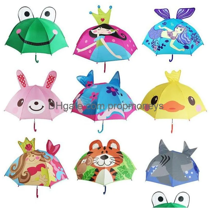 33 styles lovely cartoon animal design umbrella for kids children high quality 3d creative umbrella baby sun umbrella