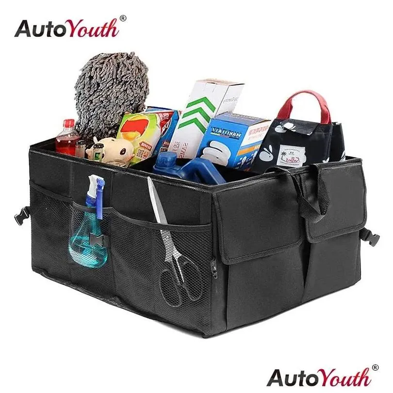 Car Organizer AUTOYOUTH Trunk Storage Foldable High Capacity Box For Universal Cars