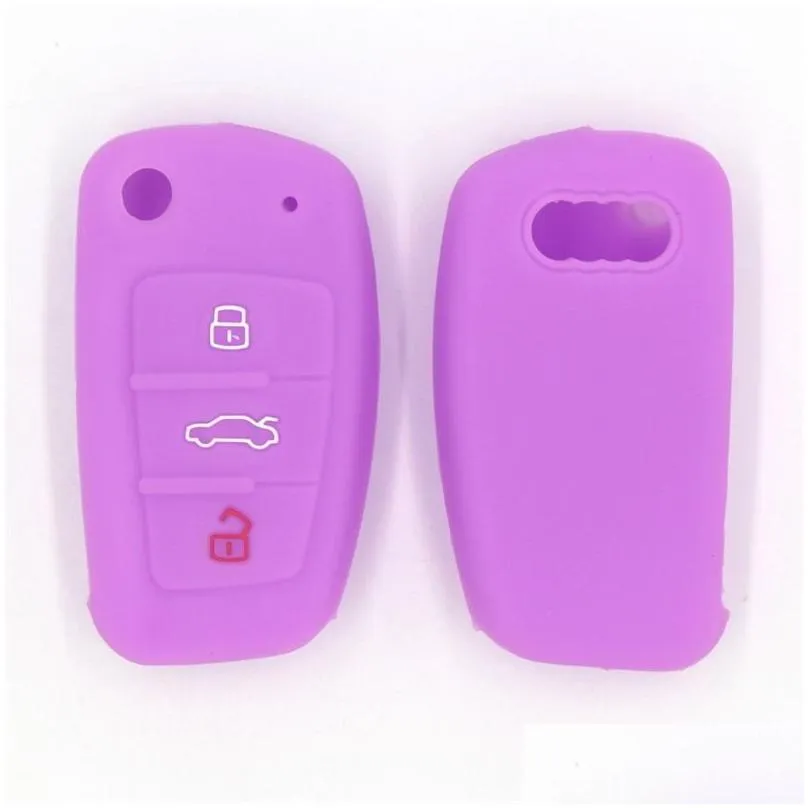 3 Button Silicone Car Remote Key Fob Shell Cover Key Case For A1 S1 A3 S3 A4 A6 RS6 TT Q3 Q77691919