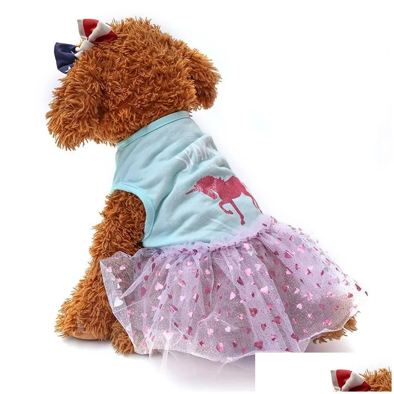 Dog Apparel Dresses For Small Dogs Cute Girl Female Dress Mommy Puppy Shirt Skirt Doggie Pet Summer Clothes And Cats 12 Color Wholes Otx5H