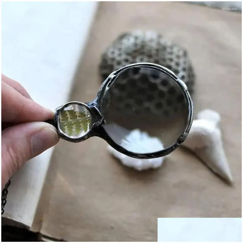 Pendant Necklaces Magnifying Glass Necklace Vintage Magnifier Lens For Book Spaper Reading Needlework Jewelry Gift