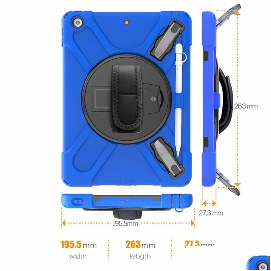 Three Layers Design Builtin Kickstand Multifunction Case with Strap for ipad 102 7 newipad 97 2017 2018 Screen protector hand 8427084