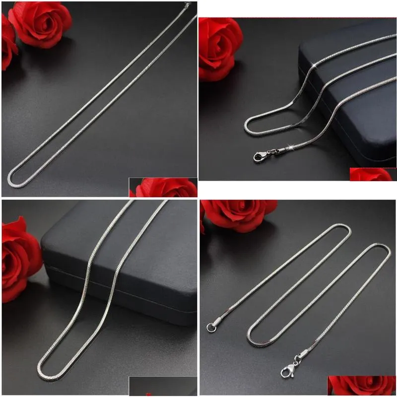 Chains Factory Wholesale 1.5Mm 2Mm M 316L Stainless Steel Square Chain Necklace Fashion Cool Party Accessories Jewelry For Men And D Otyim