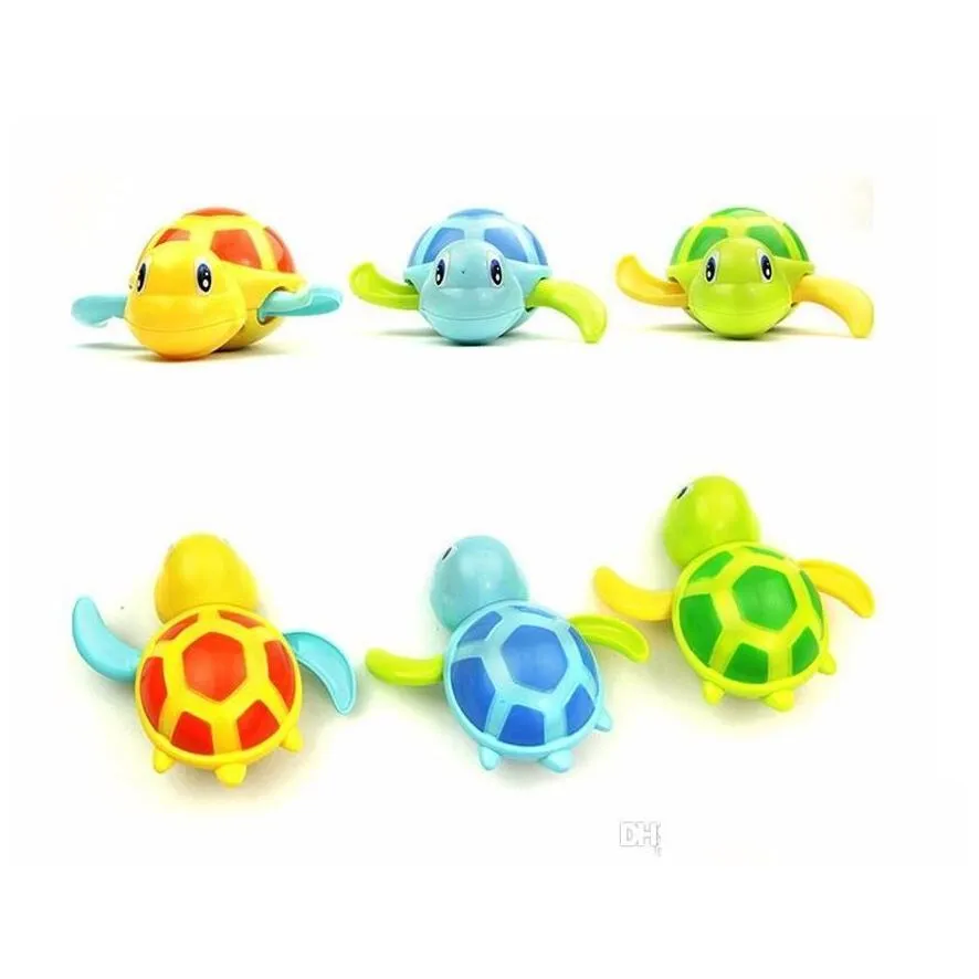 Bath Toys Newborn Cartoon Animal Tortoise Baby Toy Infant Swim Turtle Chain Clockwork Classic Kid Educational Drop Delivery Kids Mat