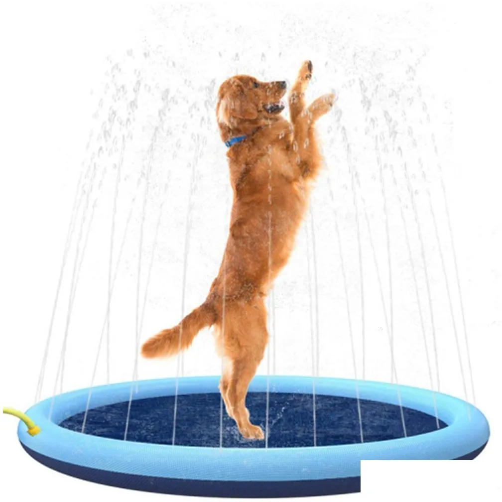 Bath Toys Inflatable Water Spray Mat Non-Slip Pet Outdoor Pet Playing Bath For Summer Pool Games Play Toy Sprinkle Mat 230923