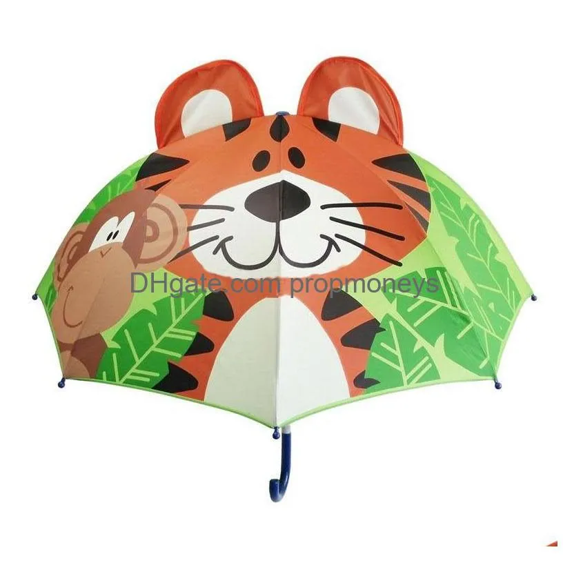 33 styles lovely cartoon animal design umbrella for kids children high quality 3d creative umbrella baby sun umbrella