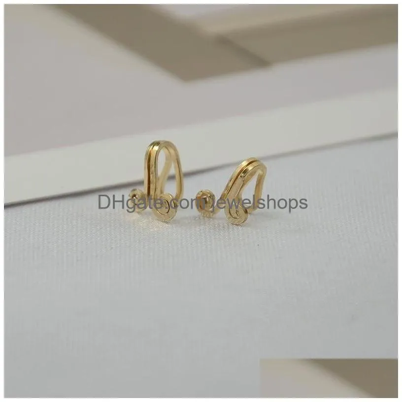 1 pair fake tragus piercing clip-on & screw back nose ring 14k yellow gold filled cuff ear cuff-tragus earring