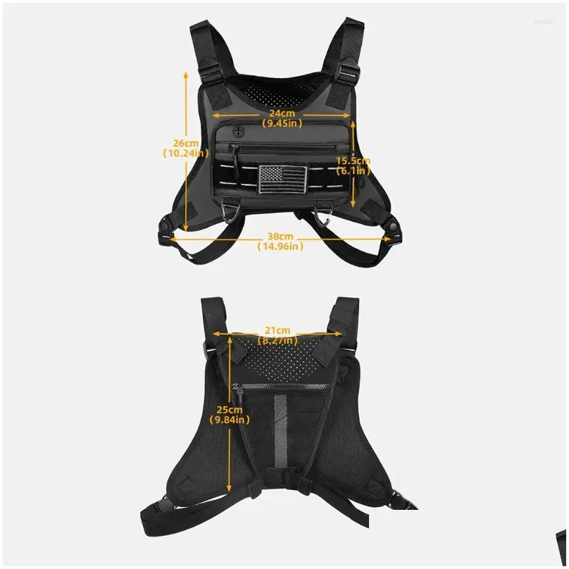 Outdoor Bags Unisex Motorcycle Chest Bag With Adjustable Straps Lightweight Front Vest Large Capacity Cycling Climbing