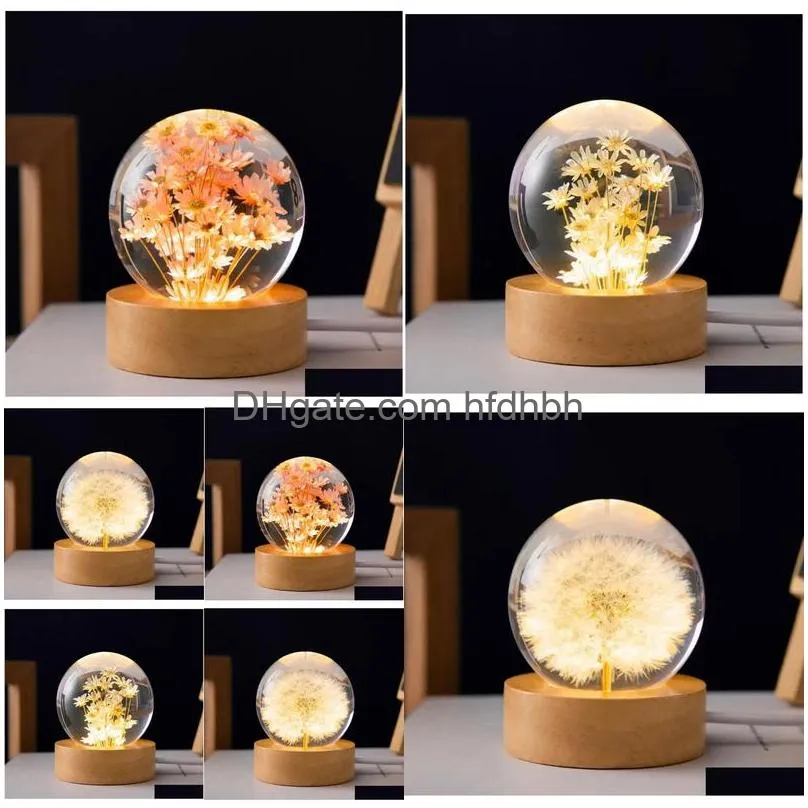 dandelion night light preserved flower night light