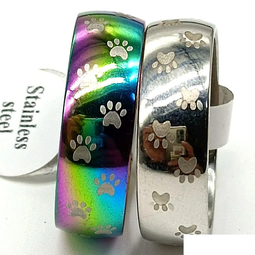 wholesale 30pcs mix pet lovers 316l band stainless steel rings claw rings