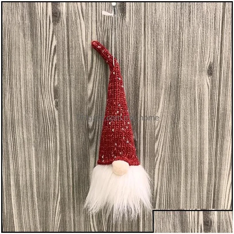 Keepsakes Led Ball Gnomes Doll Pendant For Christmas Tree Party Santa White Beard Striped Hat Plush Stuffed Toy Home El Mark Mxhome