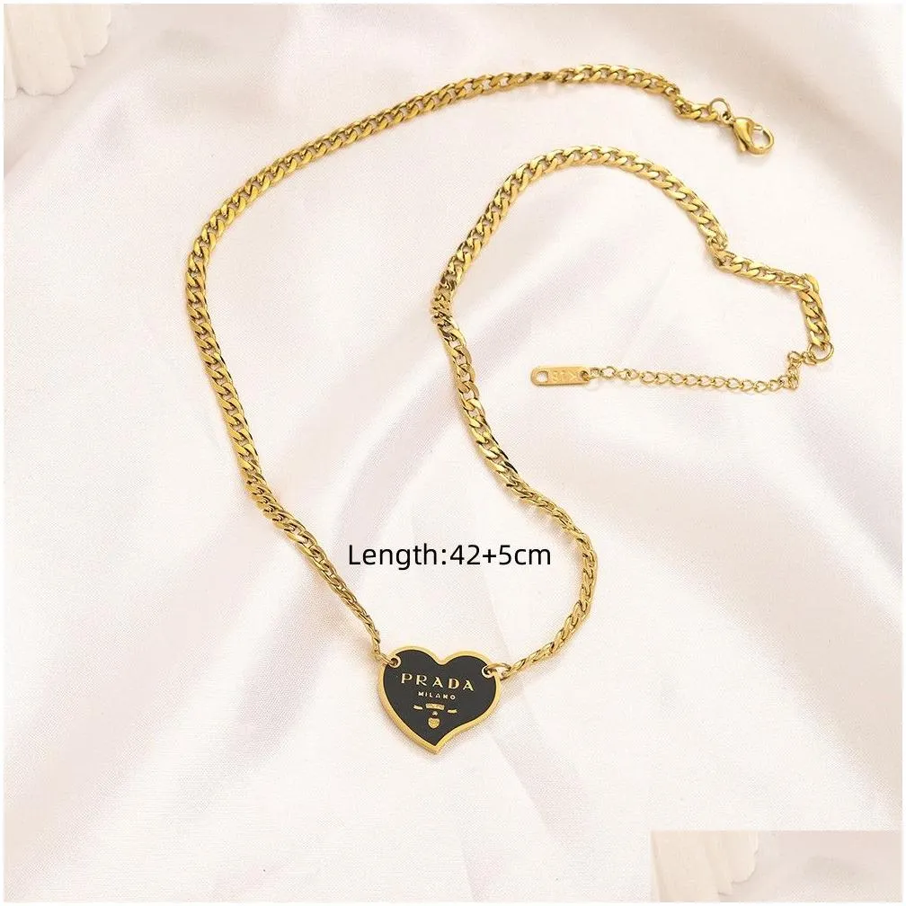 fashion jewelry love necklace designer necklaces womens gold chain heart tennis clovers pendant men crystal cuban link chains hip hop women pearl schmuck