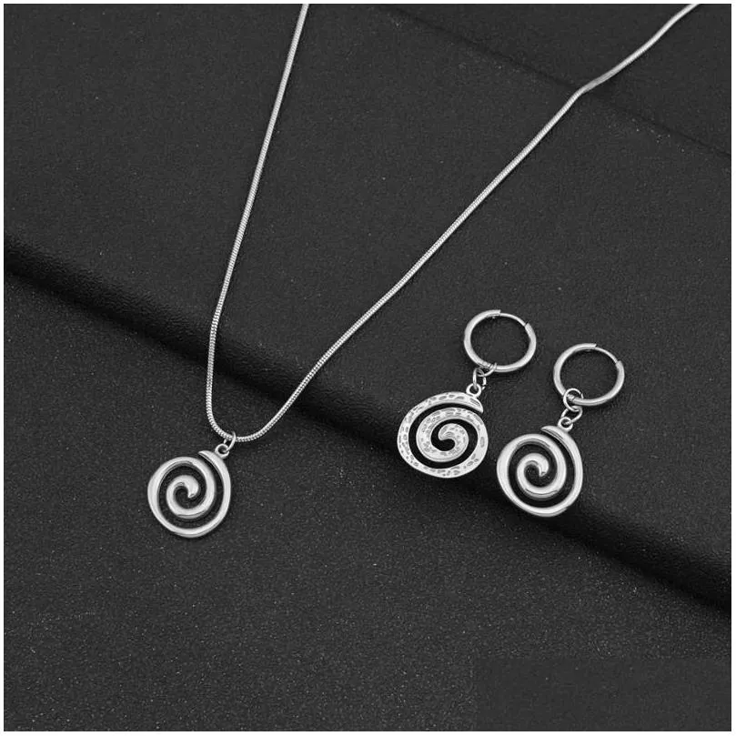 snake chain vortex spiral pendant necklace waterproof tarnish free 18k gold plated jewelry 316l stainless steel accessories