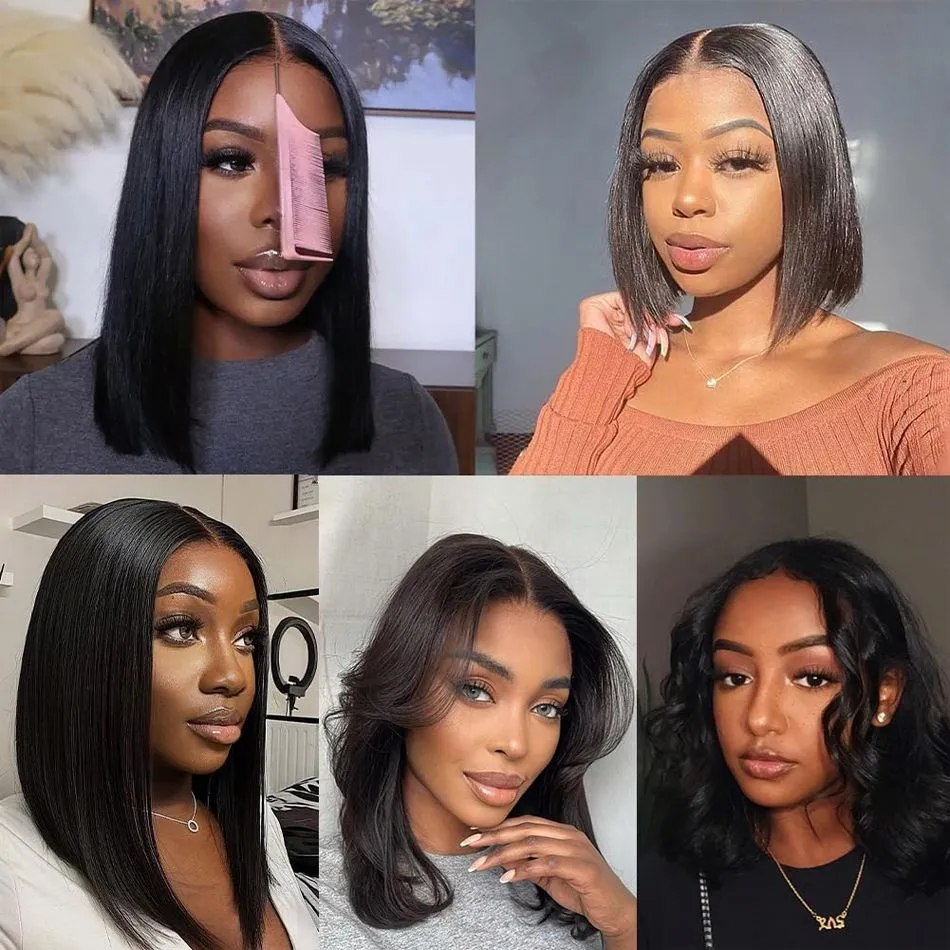 Wigs Glueless 13X4 Short Straight Bob Wig HD Transparent Human Hair Lace Front Wigs for Women on Sale PrePlucked Isee Brazilian Hair