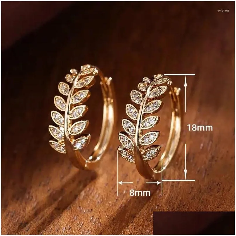 Hoop Earrings Fancy Leaf For Girls Fashion Contracted Circle Gift Daily Wear Exquisite Women Accessories Jewelry