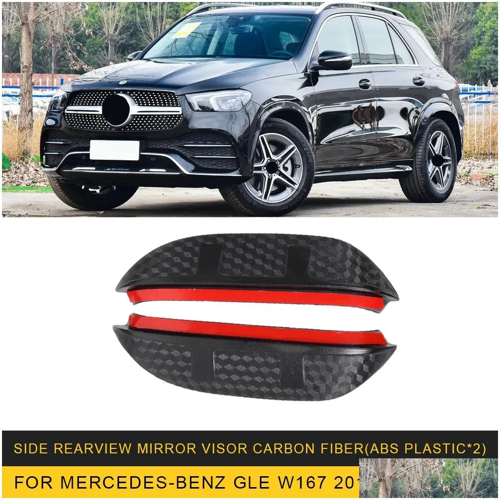 For MercedesBenz ML W166 GLE W167 20122021 2PCS Car Stickers Side Rearview Mirror Rain Eyebrow Visor SunShade Guard Auto