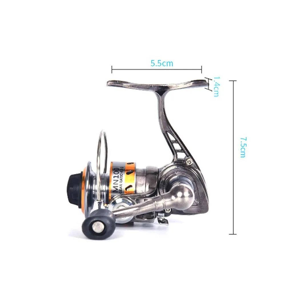 Spinning Reels Power Fl Metal Mini Winter Ice Fishing Reel Small Carp Raft Wheel For Fish Accessories Saltwater Gear264P Drop Delive Dh3Rs