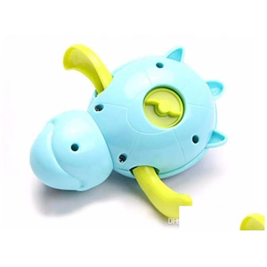 Bath Toys Newborn Cartoon Animal Tortoise Baby Toy Infant Swim Turtle Chain Clockwork Classic Kid Educational Drop Delivery Kids Mat