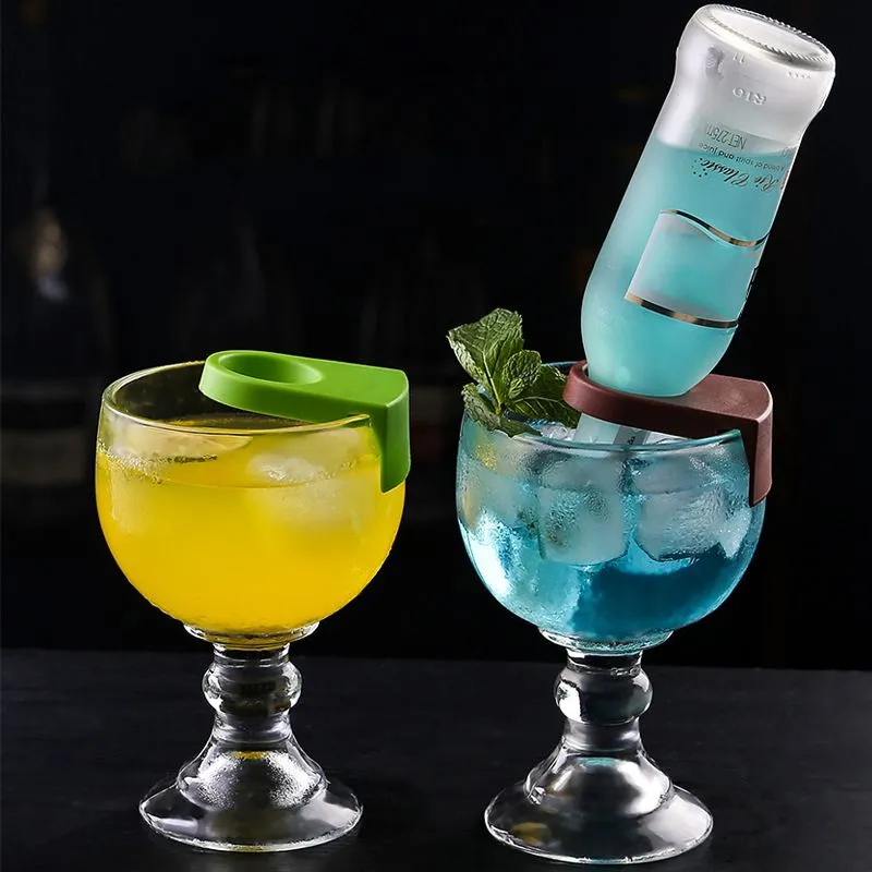 Drinks Bottle Buckle Holders Tools Beer Cocktail Glass Cup Snap Bar Drink Clips Clasp Portable Bottles Holder Schooner Goblet Glasses 9 Colors