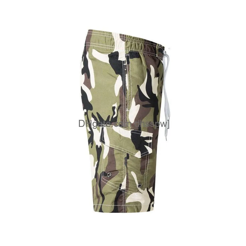  camouflage beach pants casual cropped shorts mens loose fit large size