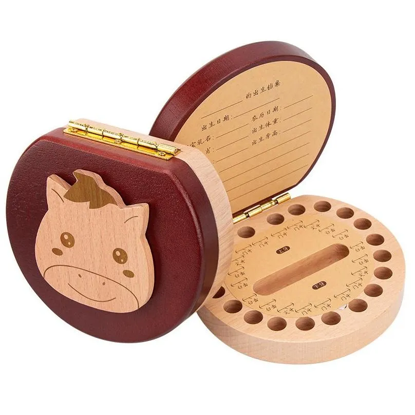 Keepsakes Breast Teeth Storage Box Children`s Memorial Boys and Girls Collection Fetal Hair Preservation Wooden 230701