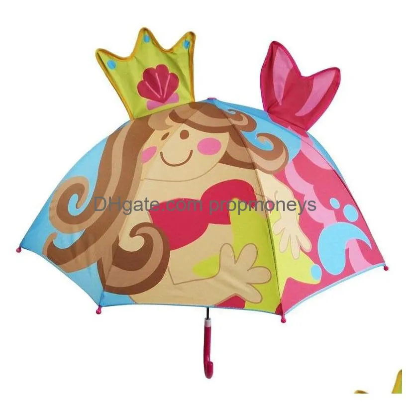 33 styles lovely cartoon animal design umbrella for kids children high quality 3d creative umbrella baby sun umbrella