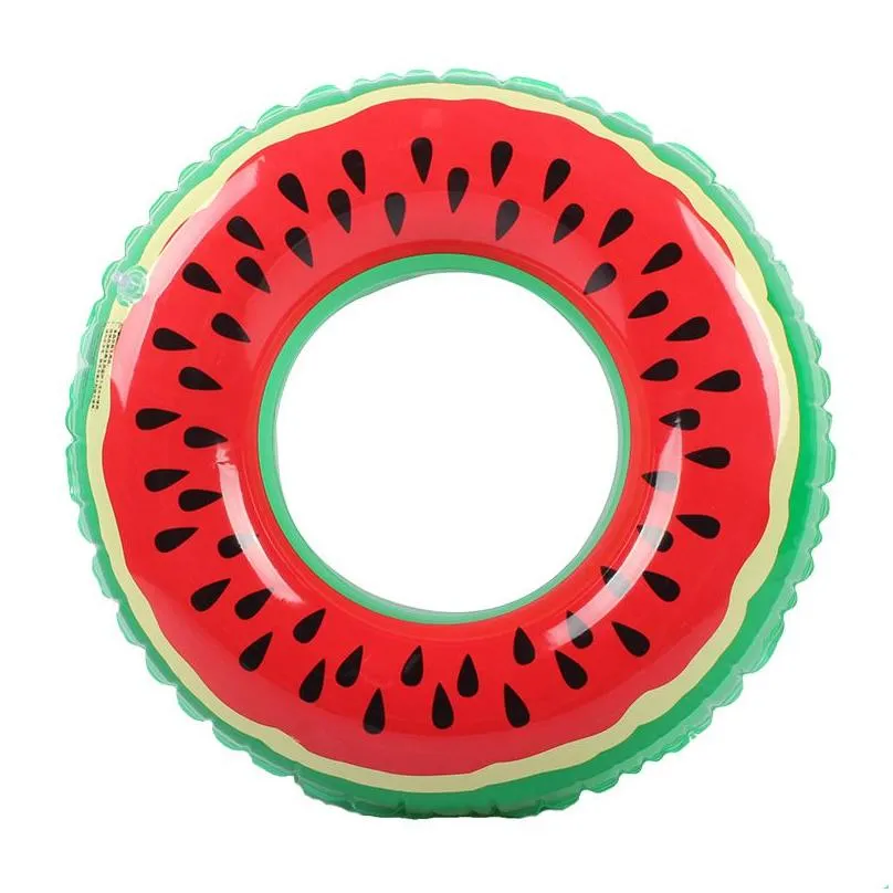 60/70/80/90CM Swimming Pool Lifebuoy Swim Ring Inflatable Toys Life Buoy Watermelon Orange Fruit Design Swimming Rings