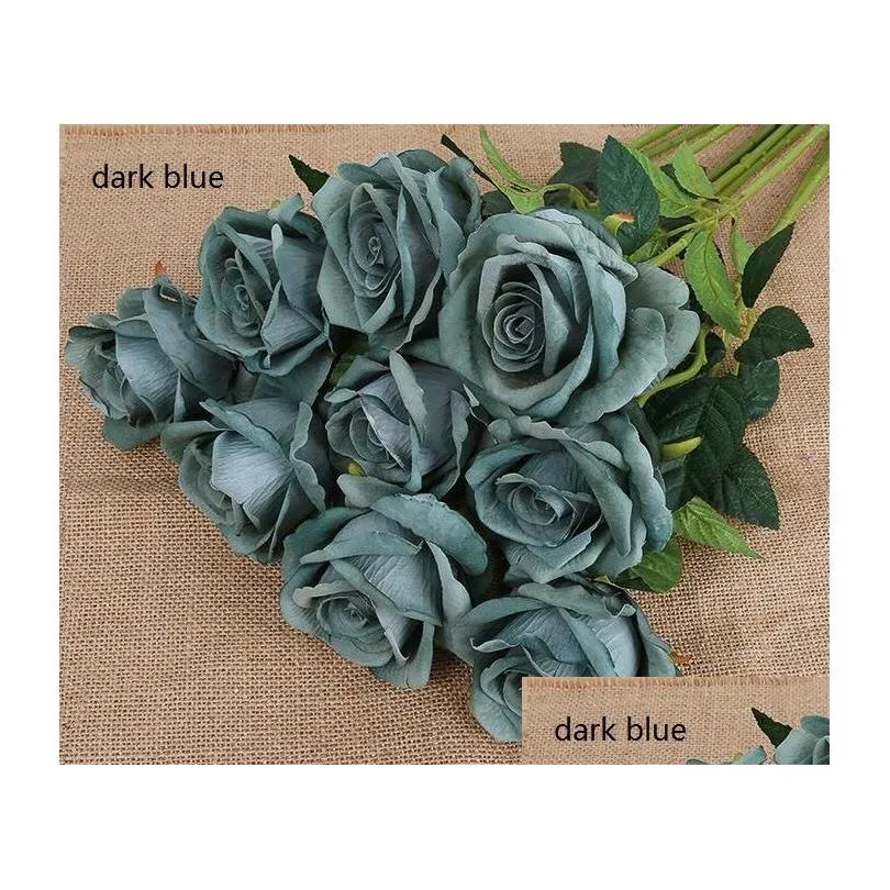 Silk rose Artificial Flowers Real like Rose Flowers Home decorations for Wedding Party Birthday room 8colors for choose HR009