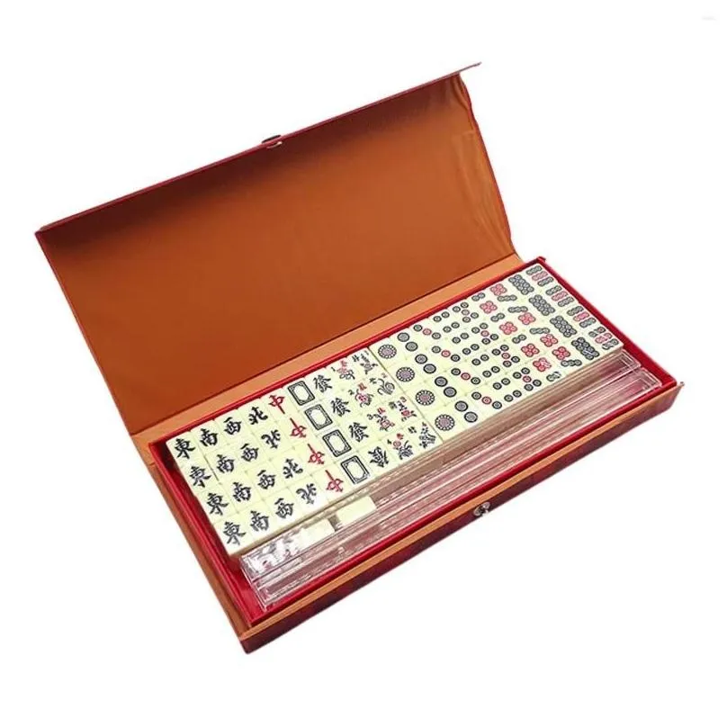 Party Masks Mahjong Sets Miniature Chinese Game Set With 2 Spare Cards 144 Mini-Tiles Tile Travel Board Drop Delivery Home Garden Fe Dhdbf