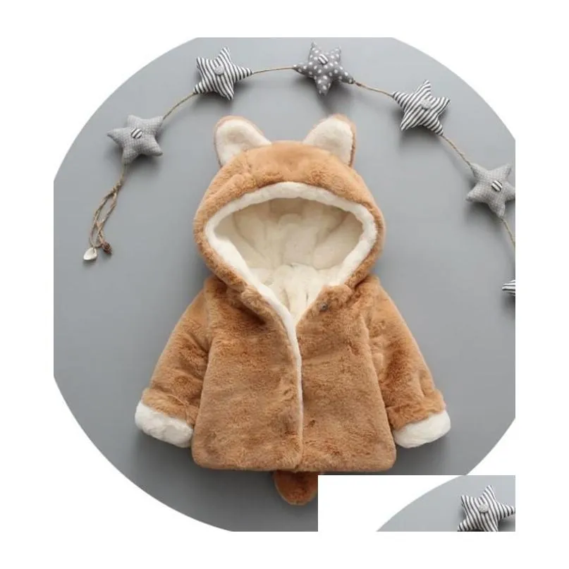 baby winter warm fox coat kids winter clothes cartoon animal fox jackets hoodies for girls thick baby winter coat