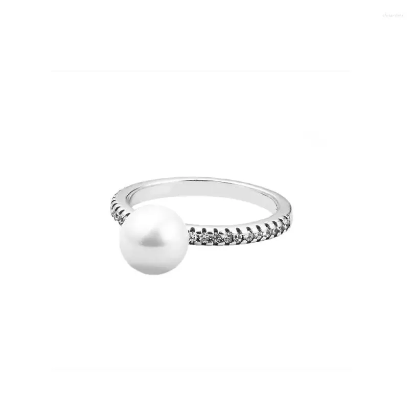 Cluster Rings Treated Freshwater Cultured Pearl & Pave 925 Sterling-Silver-Jewelry