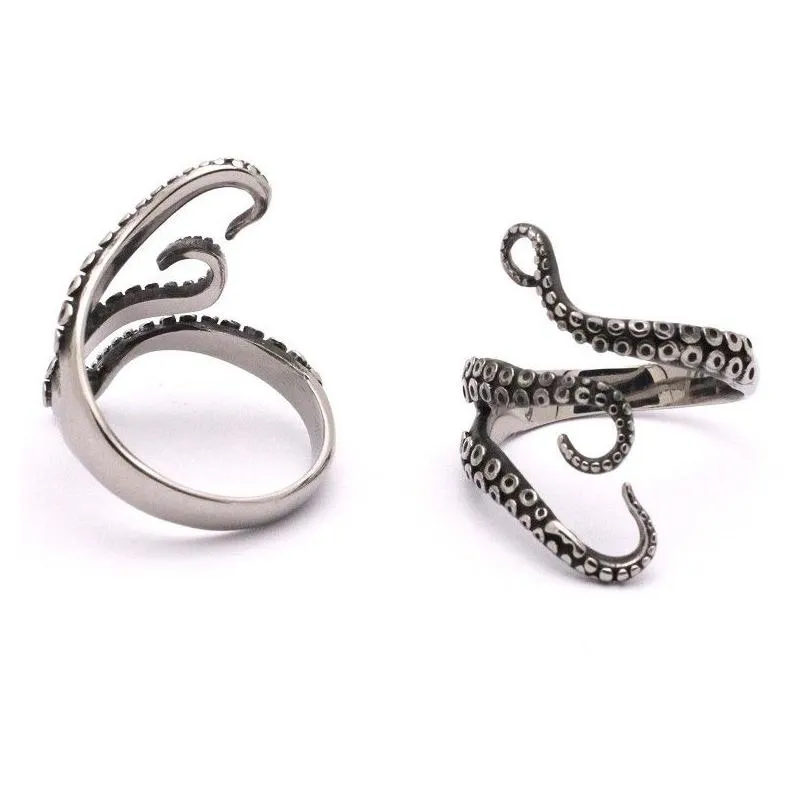 punk personality titanium steel ring octopus opening gentle fashion jewellery