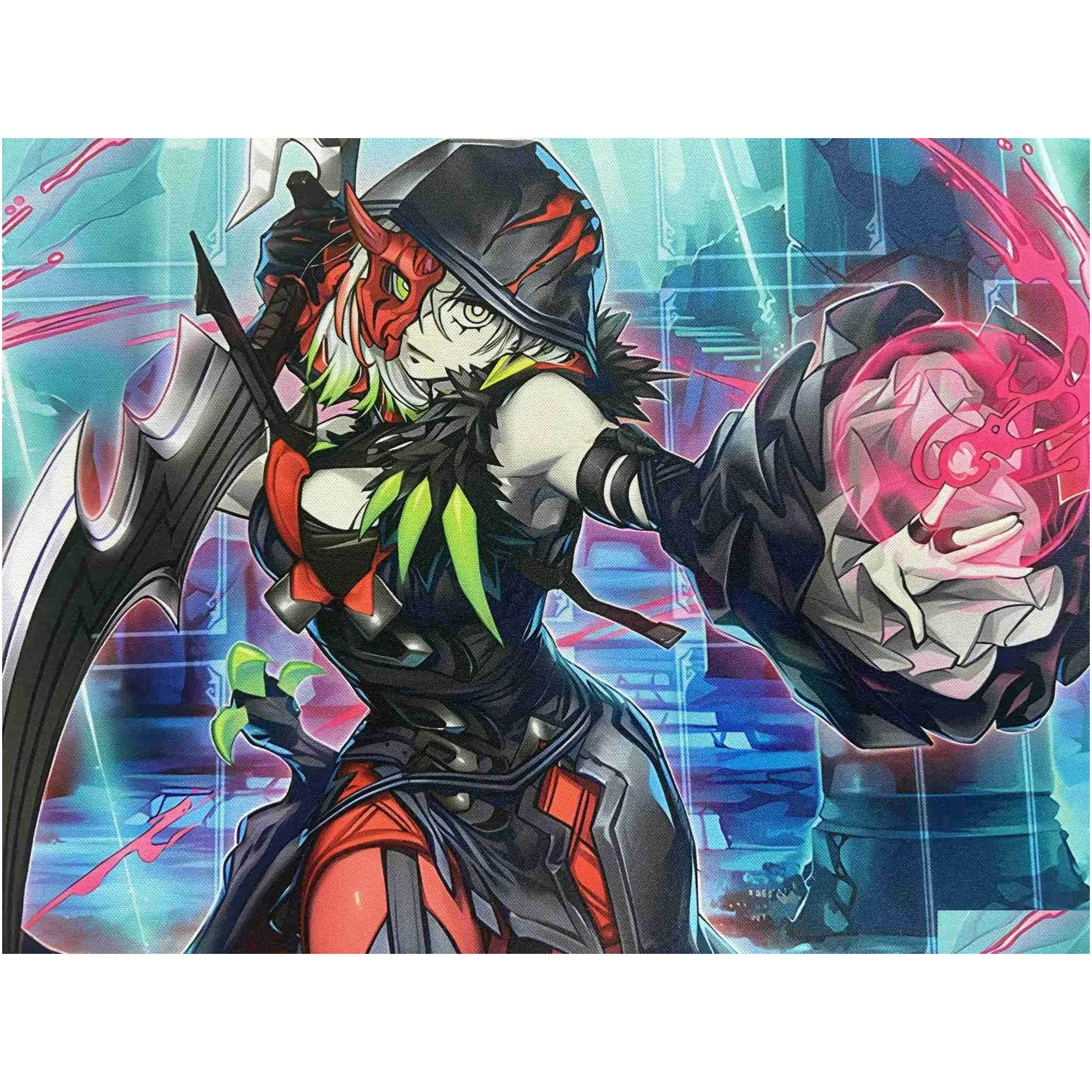 Rests Mouse Pads Wrist Rests YuGiOh Diabellestarr The Dark Witch Playmat TCG CCG Mat Board Game Mat Trading Card Game Mat Antislip