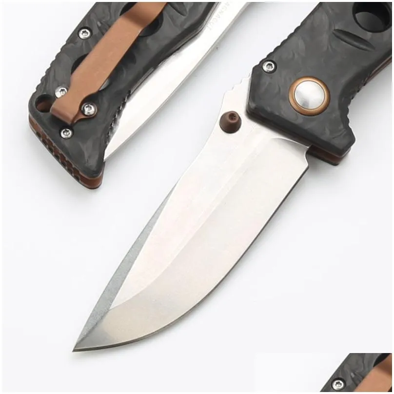 High Quality CK 273-3 High Quaity Folding Knife MAGNACUT Stone wash Drop Point Blade Carbon Fiber with Steel Sheet Handle Outdoor Camping EDC Pocket