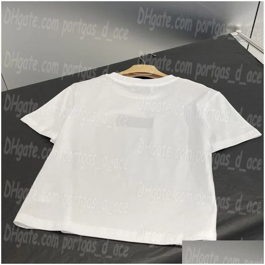 Letter Women T Shirt White Casual Tees Tops Summer Daily Short Sleeve Sporty Shirts