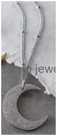 new fashion jewelry tar free 18k gold plated stainless steel arabic moon necklace