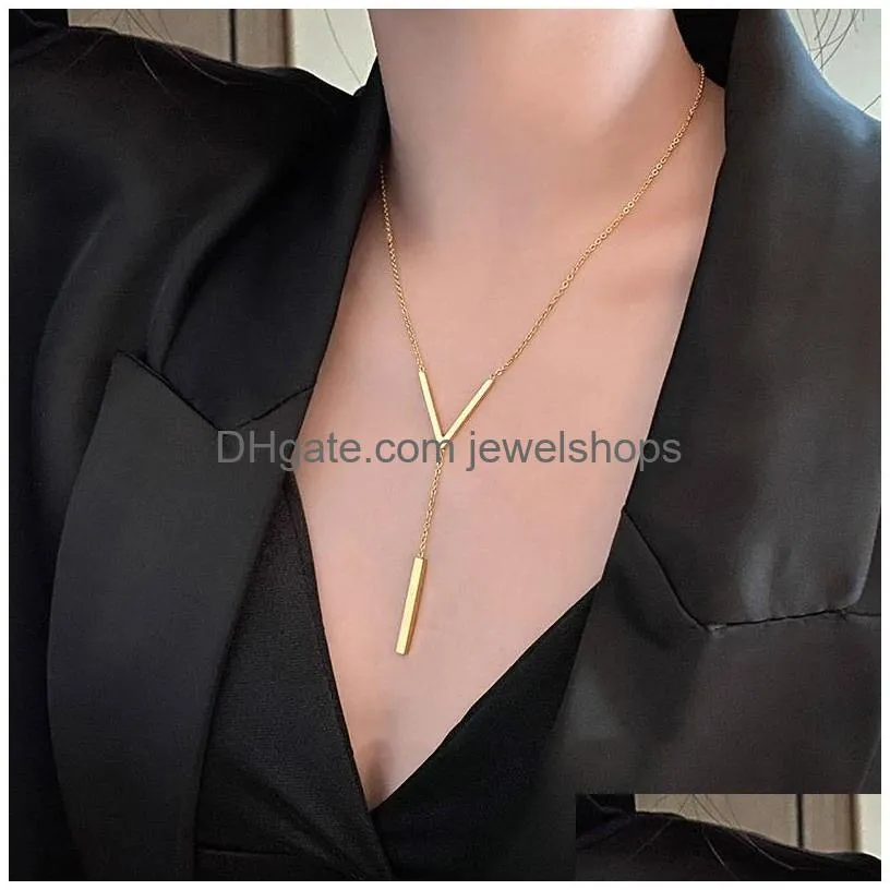 designer long sexy clavicle necklace ladies and girls gold chain necklace party jewelry