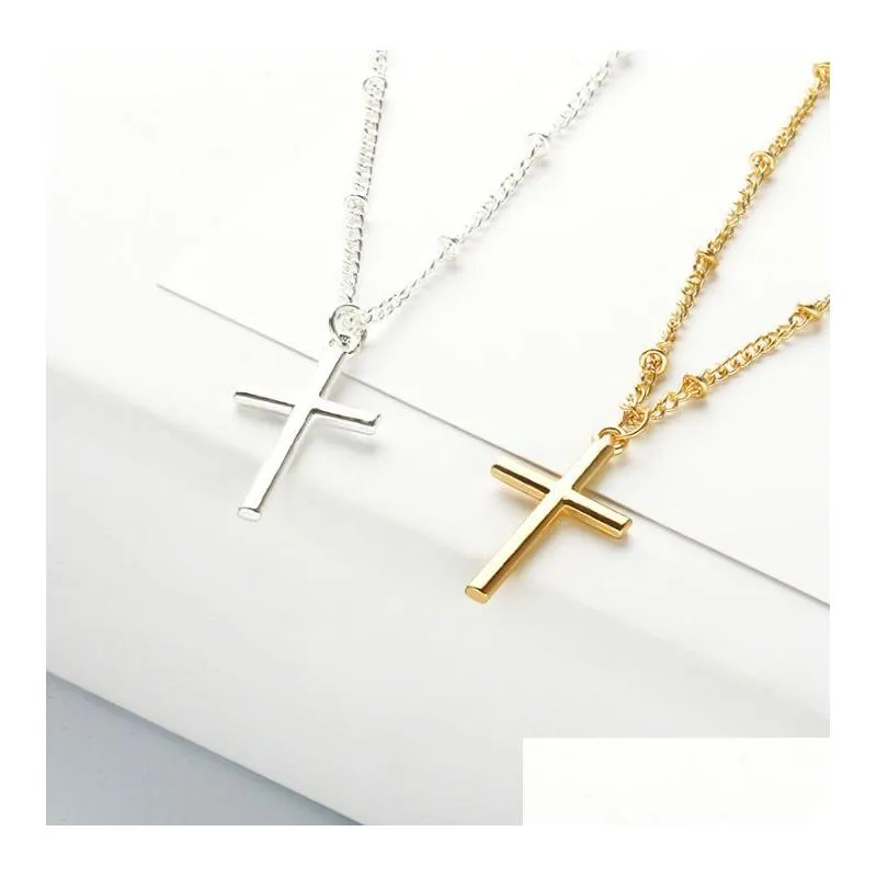 new fashion summer gold chain cross necklace small gold cross religious jewelry for women
