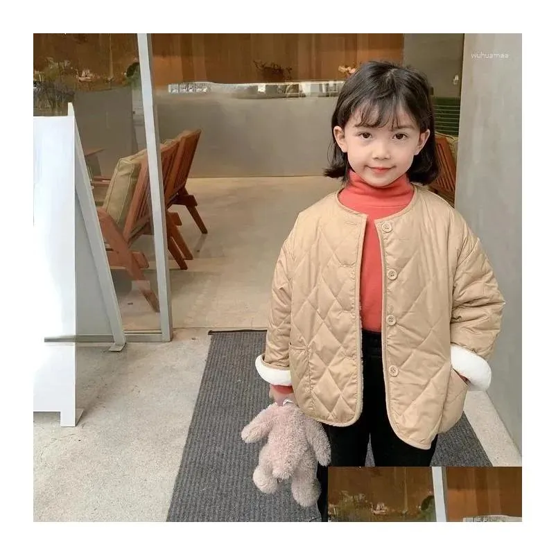 Jackets Girls 2024 Solid Long Sleeve Thick Warm Children Coat Loose Fashion Winter Kids Clothing Outfits