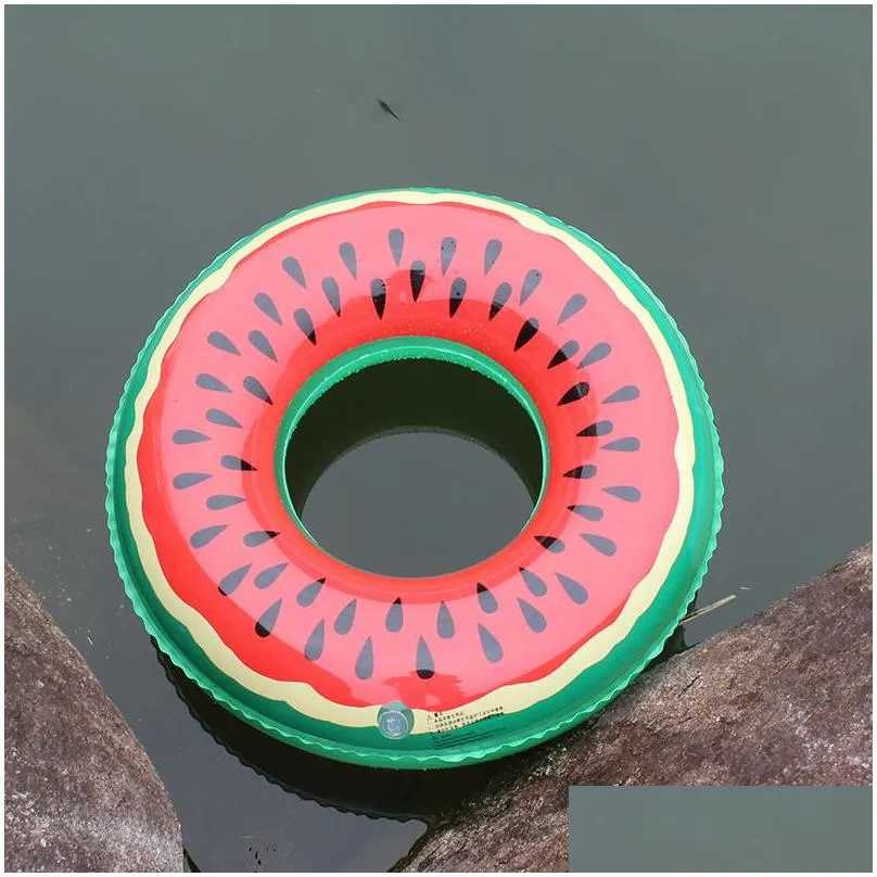 60/70/80/90CM Swimming Pool Lifebuoy Swim Ring Inflatable Toys Life Buoy Watermelon Orange Fruit Design Swimming Rings