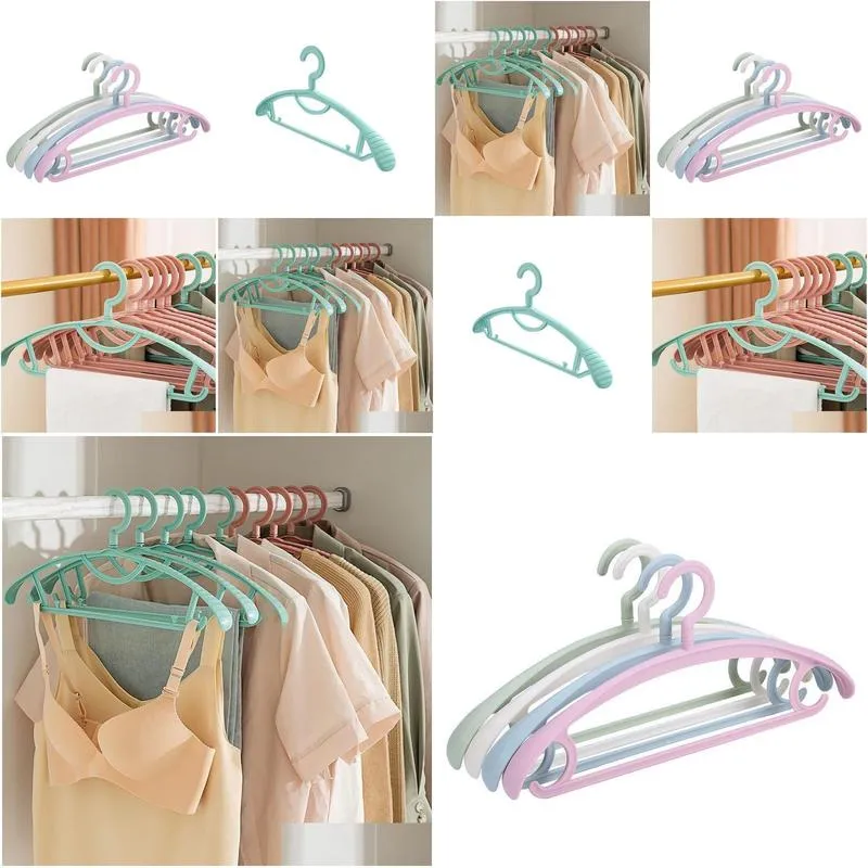 Hangers Racks Adt Plastic Hanger Pajama Set With Wide Shoder Non Slip And Seamless Household Drop Delivery Home Garden Housekee Org Otfux