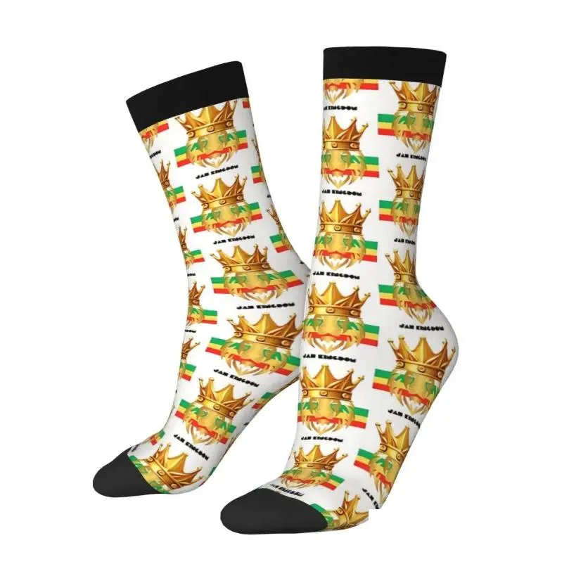 Men`s Socks Jah Rasta  Of Judah Rastafari Unisex Winter Warm Happy Street Style Crazy Sock