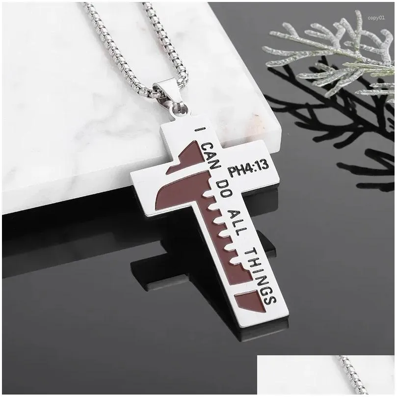 pendant necklaces personalized creative trend cross ball sports stainless steel necklace men and women hip-hop punk jewelry gift